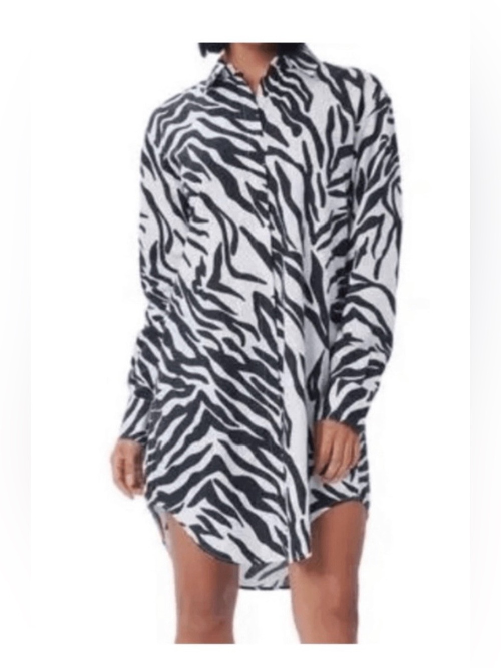 LITA by Ciara Zebra Stripe Long Sleeve Oversize Cotton
Shirtdress. Size XXL